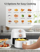 COMFEE' Compact 2.1 Quart Air Fryer with 12 Menu Options, Adjustable Timer & Temperature Control 180-400 degrees F, Dishwasher-Safe Nonstick Fry Basket with Stainless Steel Finish by CozyNest Decor