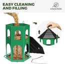 Kingsyard Metal Bird Feeder for Outdoor Hanging, Wild Bird Feeders with Circular Perch, Easy to Clean & Refill, 4 lbs Large Seed Capacity, Green by GreenHaven Gardens