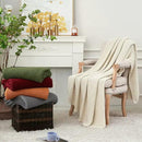 Chunky Cable Knit Throw Blanket Lightweight Burnt Orange 100% Organic Cotton Blanket for Sofa Couch Bed Baby Nursery, Rustic Shabby Chic Modern Farmhouse, 51” x 63” Give Laundering Bag by CozyNest Decor