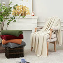 Chunky Cable Knit Throw Blanket Lightweight Burnt Orange 100% Organic Cotton Blanket for Sofa Couch Bed Baby Nursery, Rustic Shabby Chic Modern Farmhouse, 60” x 80” Give Laundering Bag by CozyNest Decor