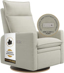 Arya Modern Nursery Chair Glider Recliner with 180° Swivel - Cozy Motorized Reclining Nursing Chair with USB Ports, Gentle Motion, Ergonomic Design, Canadian-Made (Sand/Como Fabric) by TinyTreasures Baby Boutique