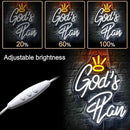 WLHOPE God's Plan Neon Sign White Led Neon Signs for Wall Decor, God Neon Signs USB Powered Letter Neon Light Signs for Bedroom Living Room Home Bar Wedding Party Decoration by GreenHaven Gardens