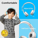 LilGadgets Connect+ Wired Kids Headphones for School with Mic, Volume Limited & Noise Reduction, On-Ear Headset with Cord, SharePort Technology for Multiple Kids & SoftTouch Padding, Blue by TinyTreasures Baby Boutique