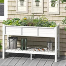 YITAHOME 48x18x30in Raised Garden Bed, Weather Resistant Poly Lumber Planter Box with Legs & Storage Shelf, Elevated Garden Bed for Yard, Garden, Balcony - White by GreenHaven Gardens