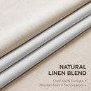 Joydeco Pleated Curtains for Living Room Bedroom, Linen Drapes 90 inch Length 2 Panels Set, Blackout Thermal Insulated Curtain(Ecru,40'' Wx90'' L) by CozyNest Decor