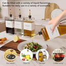 Olive Oil Dispenser for Kitchen, 16.9 oz/ 500 ml Olive Oil Dispenser Bottle, Glass Oil Bottles for Kitchen with 8 Stainless Steel Pourers, 40 Labels, 4 Pcs, Gold by CozyNest Decor