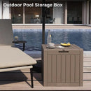 EAST OAK Outdoor Storage Box, 31 Gallon Deck Box, Waterproof Resin Storage Bin for Patio Cushions, Gardening Tools, Accessories, Lockable, UV Resistant, Brown by GreenHaven Gardens