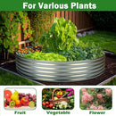 OUSHENG 4x4x1ft Round Galvanized Raised Garden Beds Outdoor, Steel Fire Pit Ring Flower Planter Large Metal Above Ground Boxes Kit for Gardening Vegetables Outside by GreenHaven Gardens