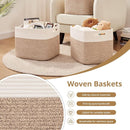 OIAHOMY 13 Kallax Inch Cube Storage Bins, 3-Pack Cotton Rope Woven Baskets for Organizing, Kallax Insert Storage Baskets for Shelves, Baby Nursery, Closet Organizer, 15*13*12.6IN, Brown & White by TinyTreasures Baby Boutique