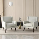 UIXE Accent Chairs Set of 2, Fabric Upholstered Armchair for Living Room, Comfy Arm Chair Single Sofa Bedroom Side Reading Seat - Flax Beige by CozyNest Decor
