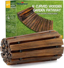 RELIANCER 6' Wooden Garden Pathway,Outdoor Roll Out Cedar Curved Walkway,Patio Path Decorative Garden Boardwalk Walkways,Weather-Resistant Roll Up Beach Wood Road Floor,Wedding Party Pathways by GreenHaven Gardens