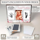 Inkless Hand and Footprint Kit, Baby Keepsake Plaque & Baby Shower Gifts - Ideal as Mom To Be Gift, Nursery Picture Frames, Clean Touch Hand and Footprint Kit (Style 1 - Design 2) by TinyTreasures Baby Boutique