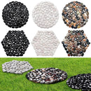 10in River Rock Stepping Stones Set - 6 Pack | Polished Pebble | Long-Lasting PVC Mesh Backing | Perfect for Garden Paths and Lawns Outdoor Landscaping Decoration | Rhombus and Round Set by GreenHaven Gardens