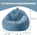 Bean Bag Chairs for Kids Chair Round Sofa Memory Foam Filling Reading Gaming Sofa for Living Room Bedroom by TinyTreasures Baby Boutique