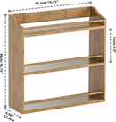 Spice Rack for Countertop, Bamboo Seasoning Jars Organizer Rack Shelf Wall Mounted, 15.83" W x 4.96" D x 15.75" H (Walnut) by CozyNest Decor