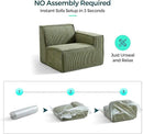 LINSY HOME Modular Sectional Sofa, 105" Boneless Couch U Shaped 3-Seat Sofa with 2 Ottomans, Corduroy Sectional Cloud Couches for Living Room, No Assembly Required, Green by CozyNest Decor