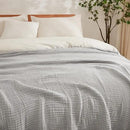 EMME Cotton Blanket Twin XL for Bed Soft Muslin Blankets 66"x90" Lightweight Breathable Layering Bedspread Coverlet All Season Gauze, Light Grey by CozyNest Decor