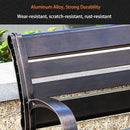Outdoor Bench Chair Cast Aluminum Garden Bench Patio Bench All-Weather Park Bench for Backyard Porch Lawn (150cm Armless Park Bench) by GreenHaven Gardens