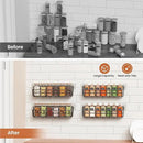 Spice Rack Organizer Wall Mount, Hanging Spice Pantry Storage Shelf Organization, 4 Pack Space Saving Seasoning Organizer for Kitchen Cabinet, Door or Bathroom, Black by CozyNest Decor