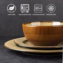 GBHOME Ceramic Dinnerware Sets,12 pcs Embossed Elegant Stoneware Plates and Bowls Sets, Housewarming Wedding Gift | Dishwasher & Microwave Safe | Dishes Set Service for 4 by CozyNest Decor