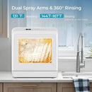 EUHOMY Portable Dishwasher Countertop Dishwasher, Mini Dishwasher Countertop with 5L Built-in Water Tank with 6 Modes, White, Table top dish washer with Baby Care for Apartment & RVs, No Hookup Needed by CozyNest Decor