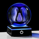 Penguin Gifts for Women 3D Crystal Ball 3.14'' - Laser Penguin Decor Glass Animals Penguin Gifts Figurines Statue Stuff for Room Decorations Penguin Night Light by GreenHaven Gardens