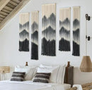 IOWER Large Macrame Wall Hanging 5Pcs Handmade Dip-Dyed Mountain Wall Decor Combination Suspension Bedroom Living Room Modern Fiber Yarn Wall Art by CozyNest Decor