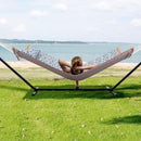 SUNCREAT Hammocks for Outside with Stand, Freestanding Hammock with Frame, 450 lbs Capacity, Grey Pattern by GreenHaven Gardens
