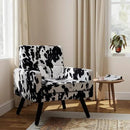 Kromax Mid-Century Modern Accent Chair for Living Room, 496 Lb. Weight Capacity, Dual Armrests, Comfy Extra Large Seat, Timeless Style Perfect for Reading & Relaxing, Cow Pattern by CozyNest Decor