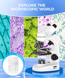 Compound Binocular Microscope for Kids & Students, 40X-2000X Magnification, Microscope Kit with Slides & Specimens, Lab Equipment for School Biology Class & Home Science Experiments by TinyTreasures Baby Boutique