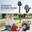 2025 Upgarded 4000mAh Misting Baby Stroller Fan, Rechargeable Battery Operated,Max 15Hrs Cooling,50ml Portable Water Sprayer Misting Fan with Flexible Tripod Clip on Car Seat Crib Treadmill Bunk Bed by TinyTreasures Baby Boutique