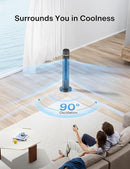 PELONIS 40 inch Bladeless Tower Fan for Bedroom, Standing Fan with Remote Control, 26ft/s, 90° Oscillation, 3 Speed Settings, 27 Db, 3 Modes, 15-Hour Timer, LED Display, Fan that Blows Cold Air, Grey by CozyNest Decor
