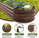 6x2x1ft Oval Galvanized Raised Garden Bed Outdoor 9-in-1 Large Metal Modular Planter Box Raised Beds for Gardening,Vegetables,Fruits,Flowers & Herbs (Brown) by GreenHaven Gardens
