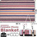 Waterproof Picnic Blanket 80" x 80" in Portable with Carry Strap for Beach Mat or Family Outdoor Camping Party, Park Blanket for Grass Park, Hiking, Travel, Concerts (Brown&Orange, 80" x 80") by TinyTreasures Baby Boutique