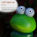 Alpine Corporation YEN608SLR Caterpillar Statue with Light Up Eyes, Solar Powered LED Caterpillar Garden Statue, 16" H, Green by GreenHaven Gardens