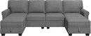 HONBAY Convertible Sectional Sofa with Storage U Shaped Sectional Couch with Reversible Chaise Small Sectional Couches for Living Room,Grey by CozyNest Decor