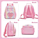 I IHAYNER Kids Glitter Lightweight Backpack for School Travel & Daycare, Toddler Backpack for Girls 3+ Preschool Kindergarten Elementary Kids Backpack-Rainbow Pink M by TinyTreasures Baby Boutique