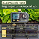 Vego 2 Zone Sprinkler Timer with Brass Inlet- Watering Timer for Garden Hose with Dual Channel Programmable Rain Delay/Manual Watering/Automatic Irrigation - Water Hose Timer for Yard Lawn by GreenHaven Gardens