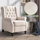 CANMOV Push Back Recliner Chair Set of 2, Elizabeth Fabric Recliner with Tufted Back Home Theater Seating w/Padded Seat and Nailhead Trim, Wooden Legs, Adjustable Single Sofa，White by CozyNest Decor