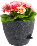 12 inch Large Self Watering Pots for Indoor Outdoor Plants, Flower Plant Pots with Mesh Drainage Holes for Garden House Plants, Plastic Planters with Reservoir for Home Decor, Speckled Black by GreenHaven Gardens