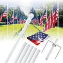 Barcetine 4-Pack Ground Flag Pole Kit - 8.5 FT Tangle Free with Anti-Tip Stand Prong -1 inch Heavy Duty Portable Inground Flag Holder for Yard Garden Outdoor, Bonus 3x5 US Flag,White by GreenHaven Gardens
