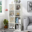 8-Cube Storage Shelf Bookcase - Wooden 4-Tier Floor Standing Open Bookshelf, Modern TV Stand up to 55 Inchs for Home and Office, Warm White by CozyNest Decor