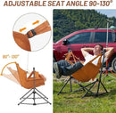 TIMBER RIDGE Hammock Camping Chair with Adjustable Backrest, Heavy Duty Folding Hammock Chair Supports 300lbs, Portable Hammock Chair for Camping, Travelling and Patio, Orange 2 Pack by GreenHaven Gardens