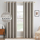 MIULEE Linen Texture Curtains for Bedroom Solid 100% Blackout Thermal Insulated Linen Curtains Grommet Room Darkening Curtains/Draperies for Living Room Nursery 52x96 Inch (2 Panels) by TinyTreasures Baby Boutique