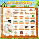 Kids Camping Set, SMILESSKIDDO 41 PCS Pretend Camping Set for Kids 3-5 with Pop Up Tent - Indoor and Outdoor Play Camping Toys for Toddlers by TinyTreasures Baby Boutique