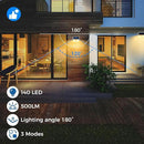 Peasur White Frame Solar Motion Sensor Lights Outdoor - 2 Packs, 180LED Warm Solar Wall Lights, Waterproof, 3 Modes Fence Security Lighting for Deck, Yard, Stairs, Garden by GreenHaven Gardens