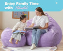 Hobestluk 4.5FT Bean Bag Chair Giant Bean Bag Chair with Filler Included Adult Bean Bag Chairs with Removable Cover for Bedroom Living Room - (Jumbo, Purple) by CozyNest Decor