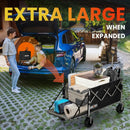 Overmont Collapsible Wagon with Tailgate - 49.2" Extended Heavy Duty Foldable Utility Wagon Folding Cart with All-Terrain Wheels for Outdoor Camping Sports Garden Beach Grocery - 300lbs Support by GreenHaven Gardens