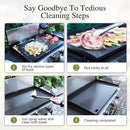 Sophia & William 27-Inch Flat Top Grill with Ceramic Coated Cast Iron Griddle, 3-Burner Propane Gas BBQ Griddle, Portable Outdoor Barbecue Grill,33,000 BTU,Black by GreenHaven Gardens