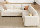 HONBAY Corduroy Modular Sectional Sofa with 5 Seaters, Sectional Corner Sofa with Chaise, L Shape Couches for Living Room, Beige by CozyNest Decor